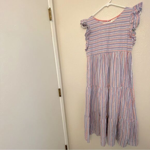 Cat & Jack long maxi ruffle stripes boho girls cotton summer dress XL 14-16 - Picture 3 of 11